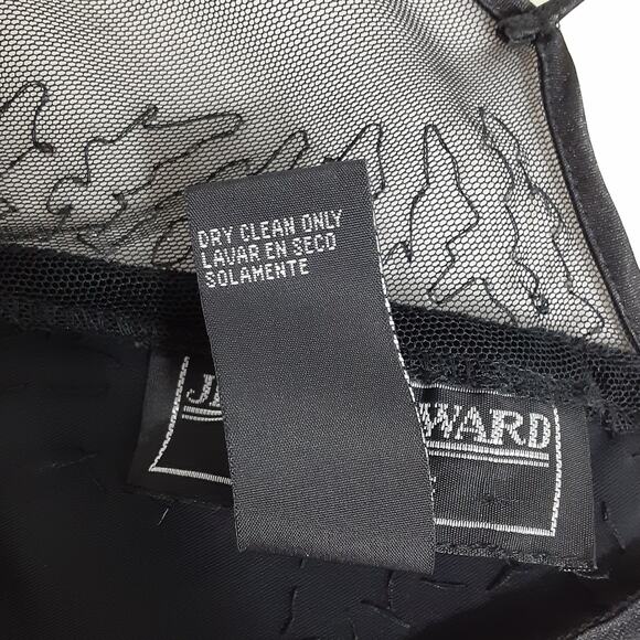 Vintage 90s Velour Evening Gown Y2K Bodycon Beaded Floor Length Cutout Dress 4 - Picture 10 of 14